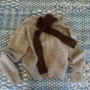 Zara HOODIE CARDIGAN WITH BOW